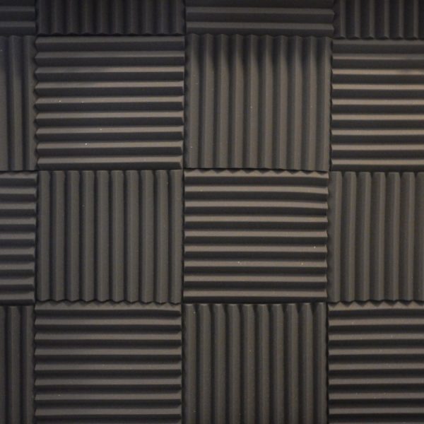 gray acoustic foam panels used for soundproofing