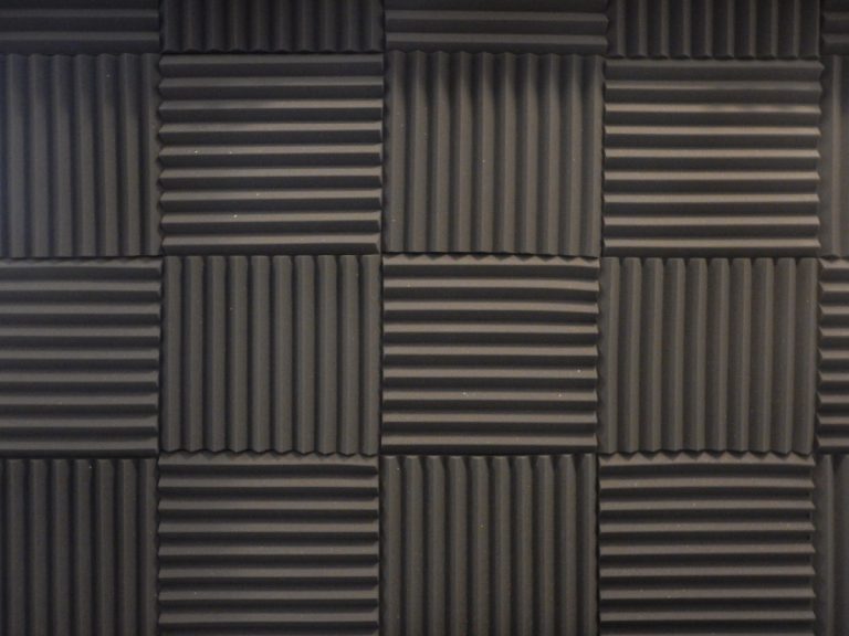 gray acoustic foam panels used for soundproofing