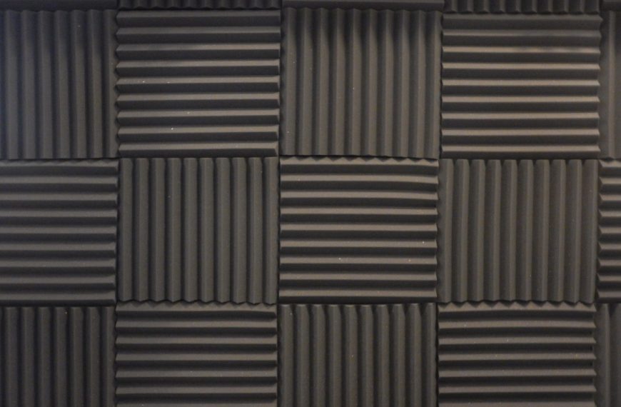 gray acoustic foam panels used for soundproofing