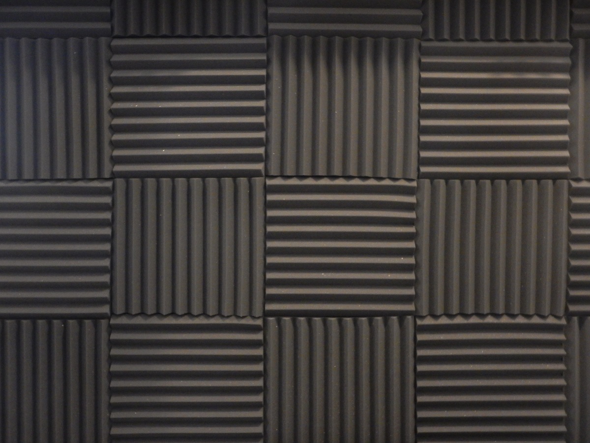 gray acoustic foam panels used for soundproofing