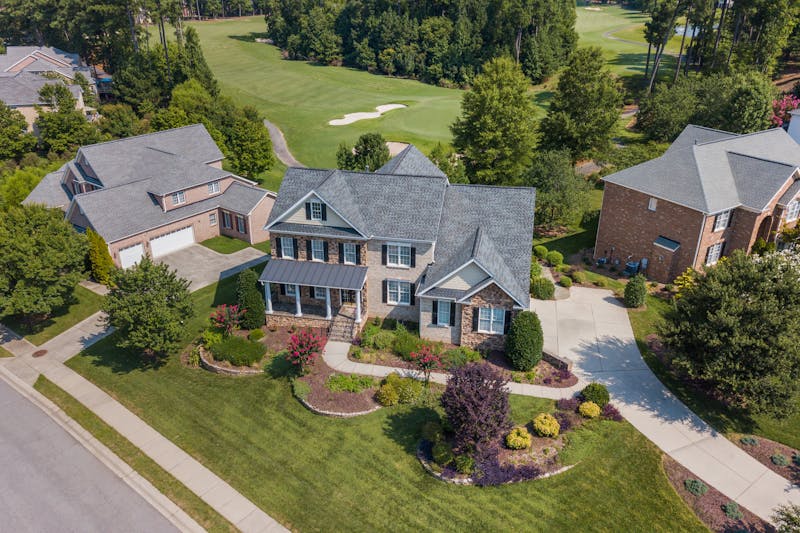 aerial view of a beautiful house